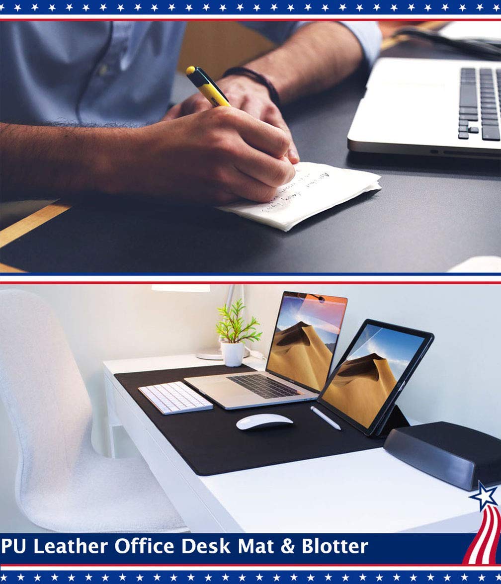 24 X 60 Inch XL Desk Mat Desktop Protector Non-Slip PU Leather Desk Pad Blotter Laptop Computer