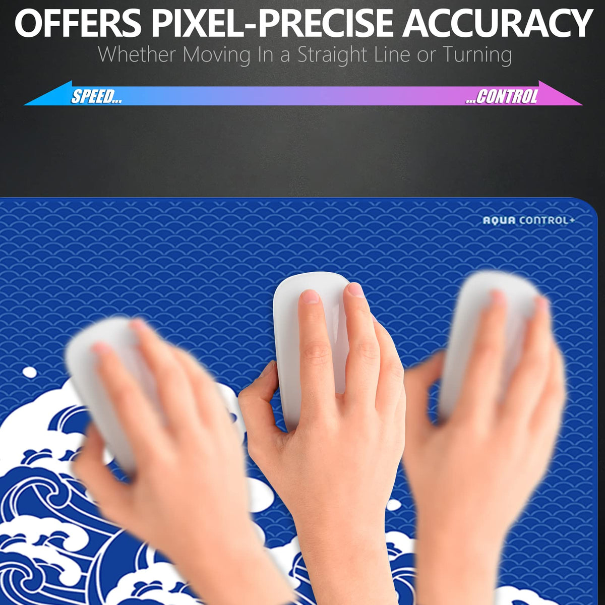 X-Raypad Aqua Control Plus Wave Gaming Mouse Pad, Ultra-High Precision Mouse Pad with Perfect Speed