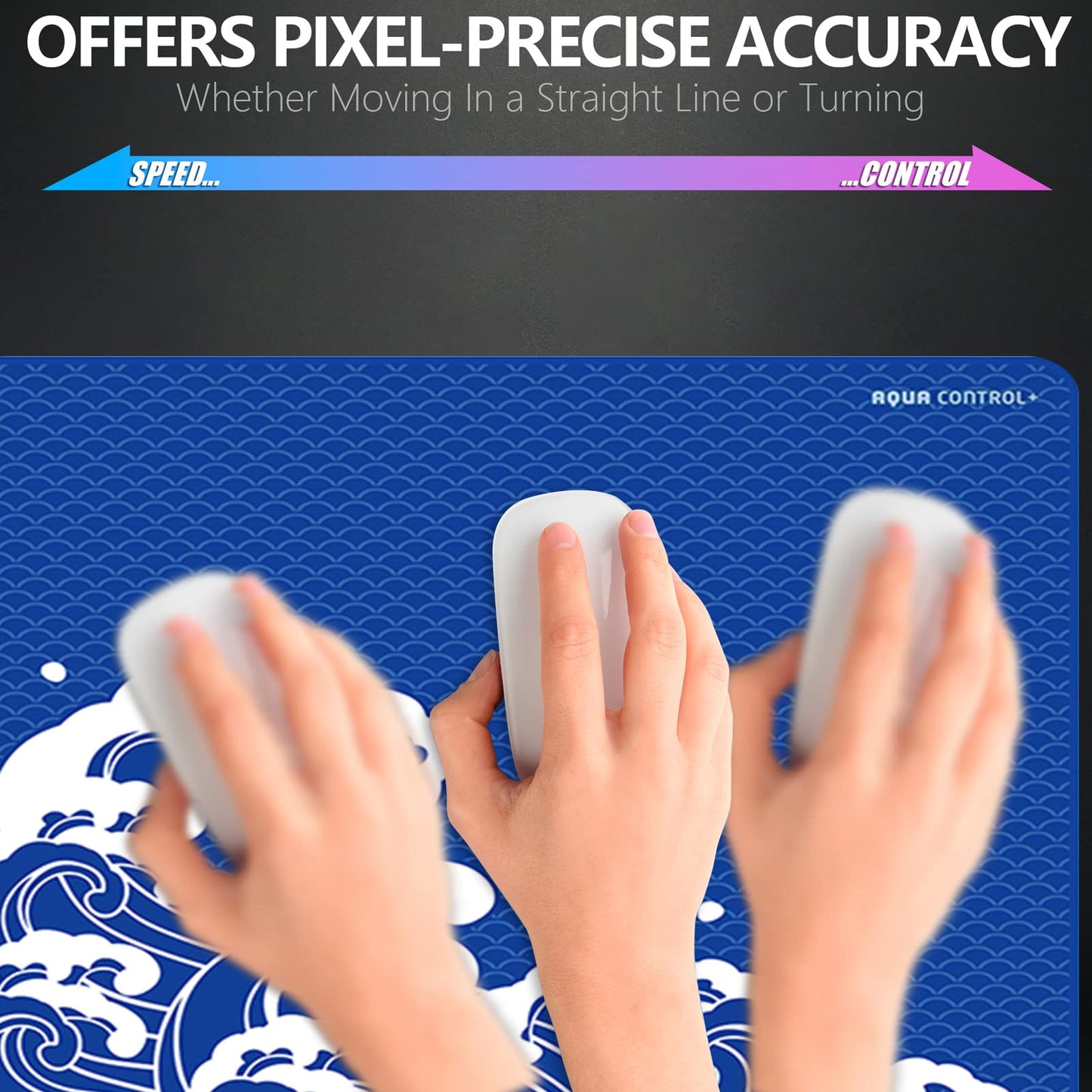 X-Raypad Aqua Control Plus Wave Gaming Mouse Pad, Ultra-High Precision Mouse Pad with Perfect Speed