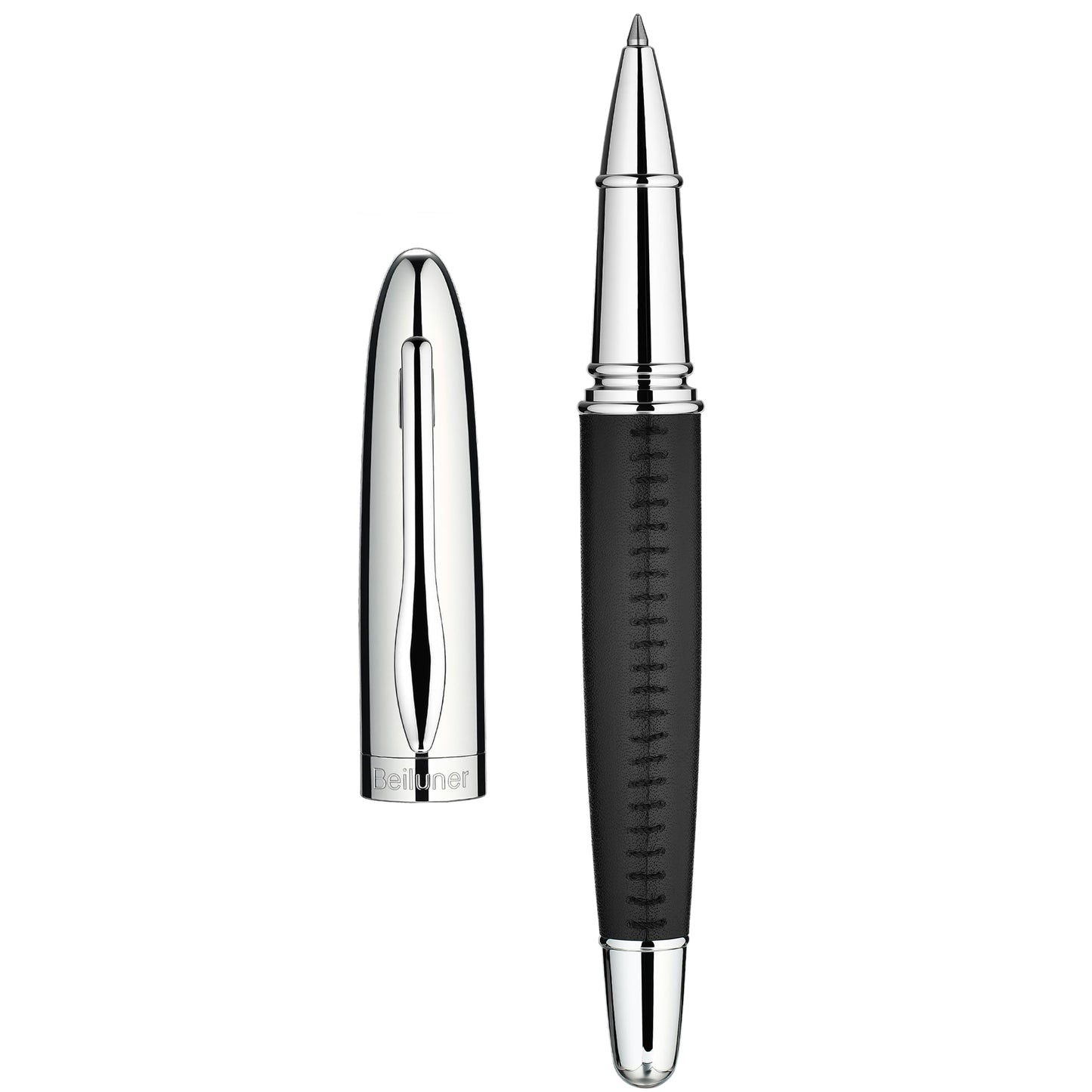 BEILUNER 318 Luxury Pen, Elegant Look,Hand-Stitched Premium Leather-Black