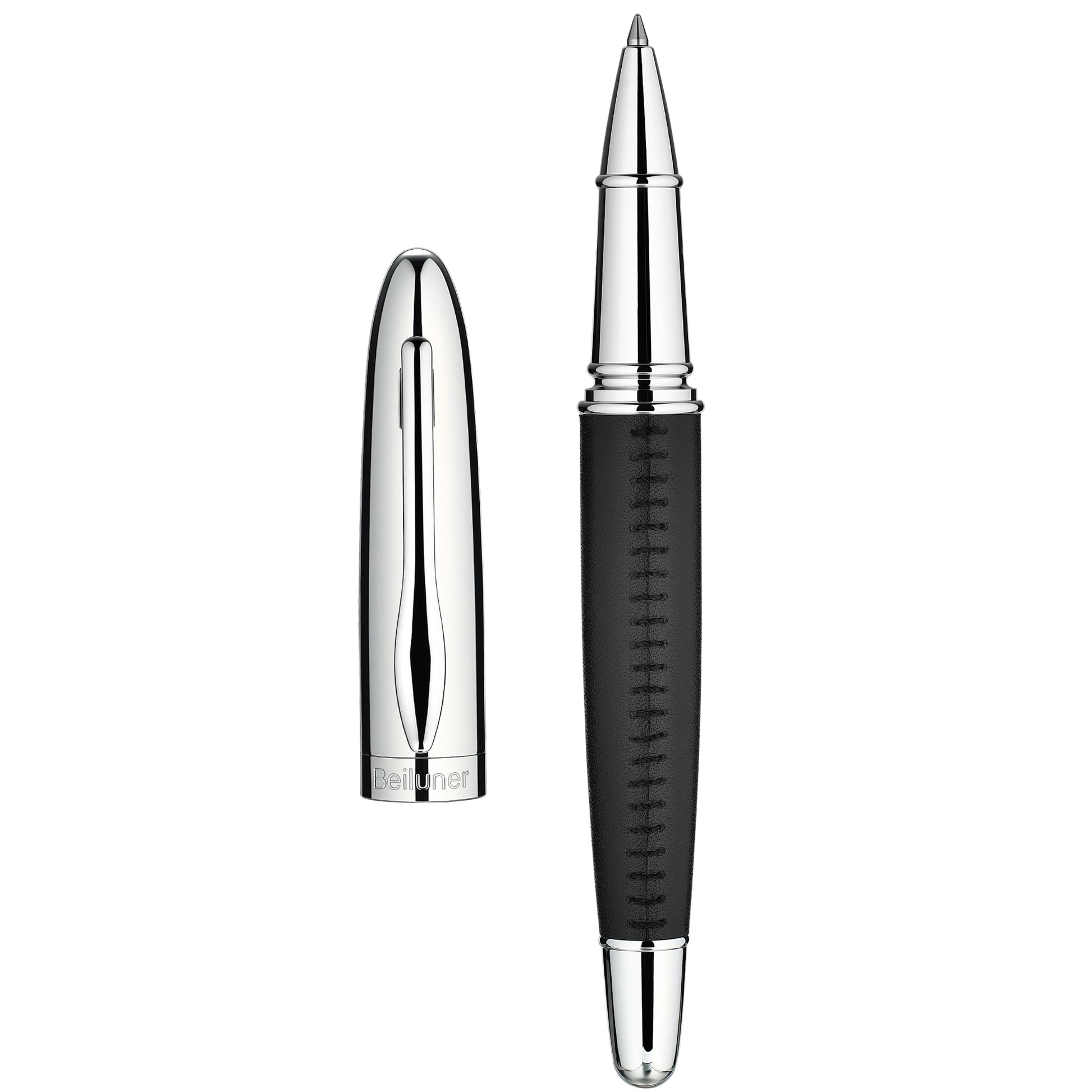 BEILUNER 318 Luxury Pen, Elegant Look,Hand-Stitched Premium Leather-Black