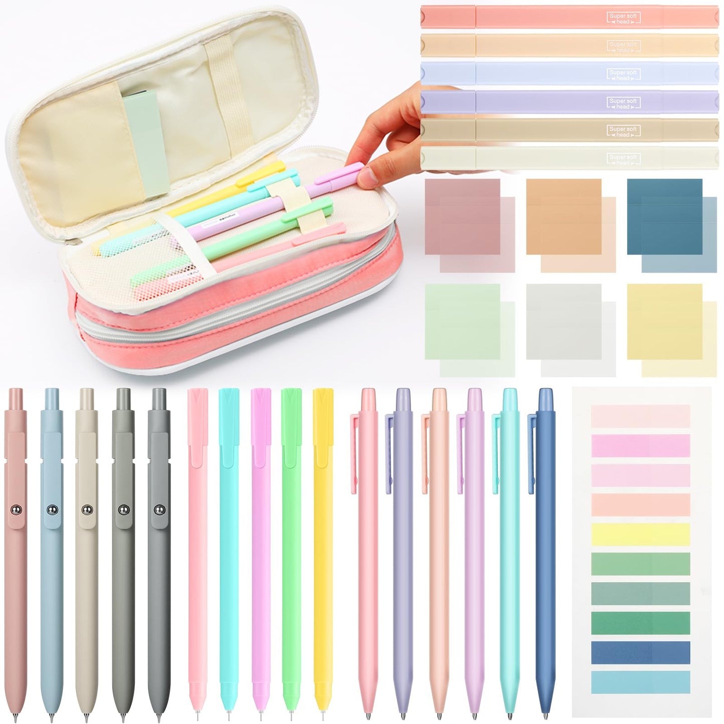 30 Pcs Aesthetic School Supplies for Stationary Essentials, Pink