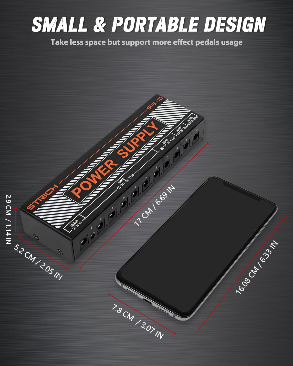 SPS-10 Guitar Power Supply 10 Independent DC Output for 9V/12V/18V (100mA/500mA) Effect Pedal