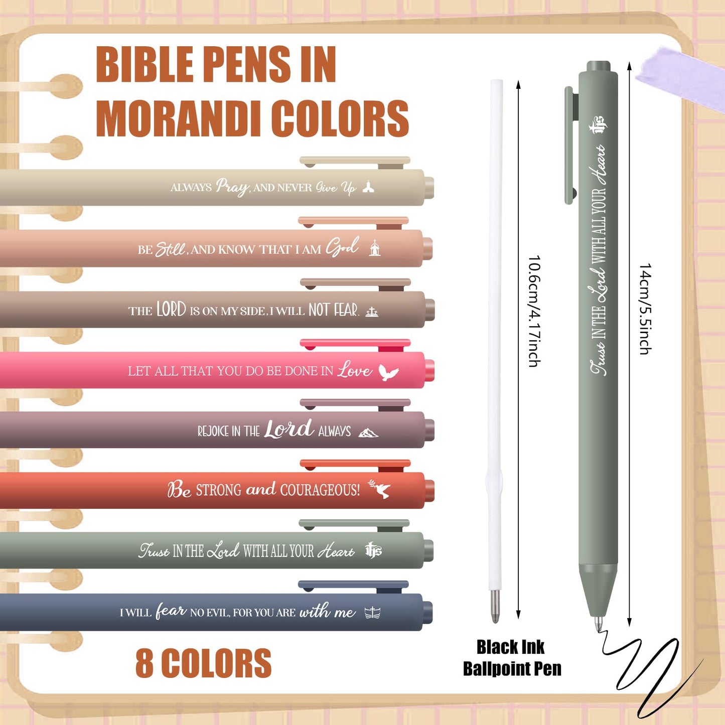 Sayglossy 80 Pcs Bible Verse Pens Christian Ballpoint Pens Inspirational Quotes Writing Tool Small
