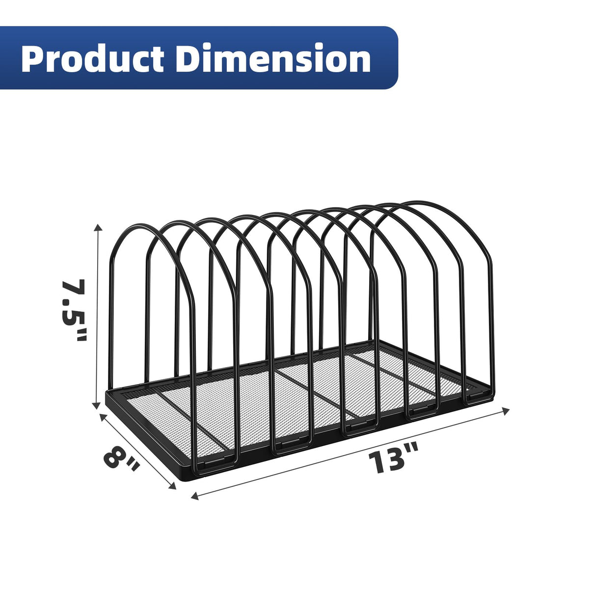 Simple Trending Desk File Sorter Organizer, 9 Section File Rack, Black