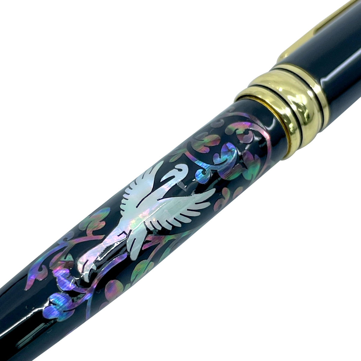 Nacreh Inlay Mother of Pearl Design Handmade Ballpoint Pen Retractable Executive Gift Deluxe