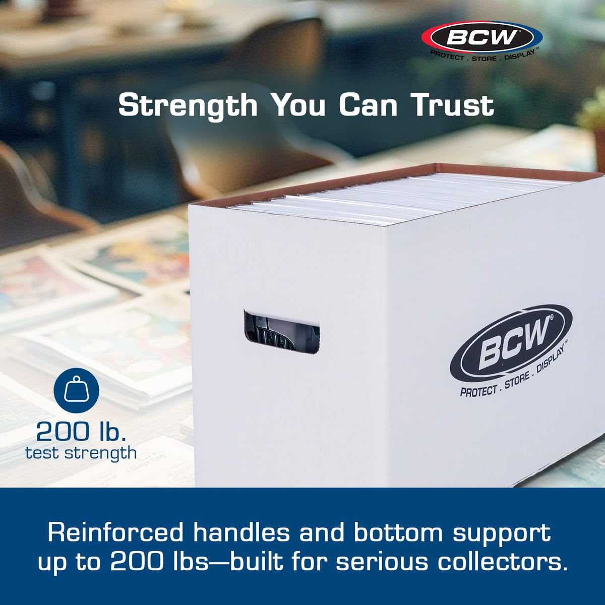BCW Magazine and Document Storage Boxes, Stackable Cardboard, White, 5 Pack