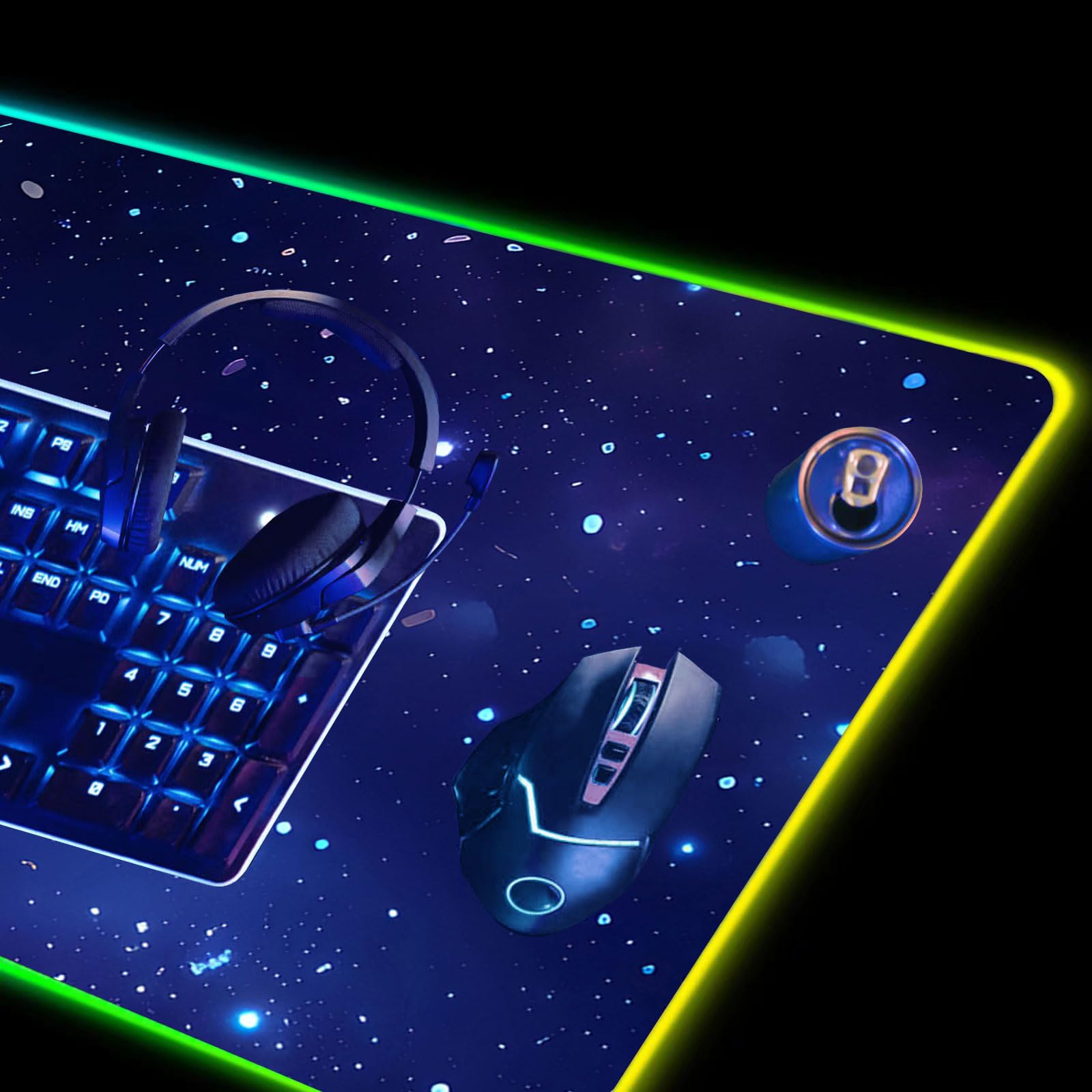 DINKY Extra Large RGB Gaming Mouse Pad with14 Light Modes, Extended Soft LED Mouse Pad, Anti-Slip