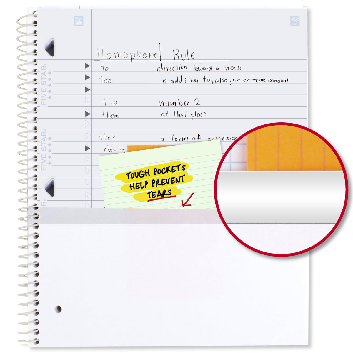 Five Star Spiral Notebook + Study App, 2 Pack, 1 Subject, Wide Ruled, 8" x 10-1/2", 80 Sheets