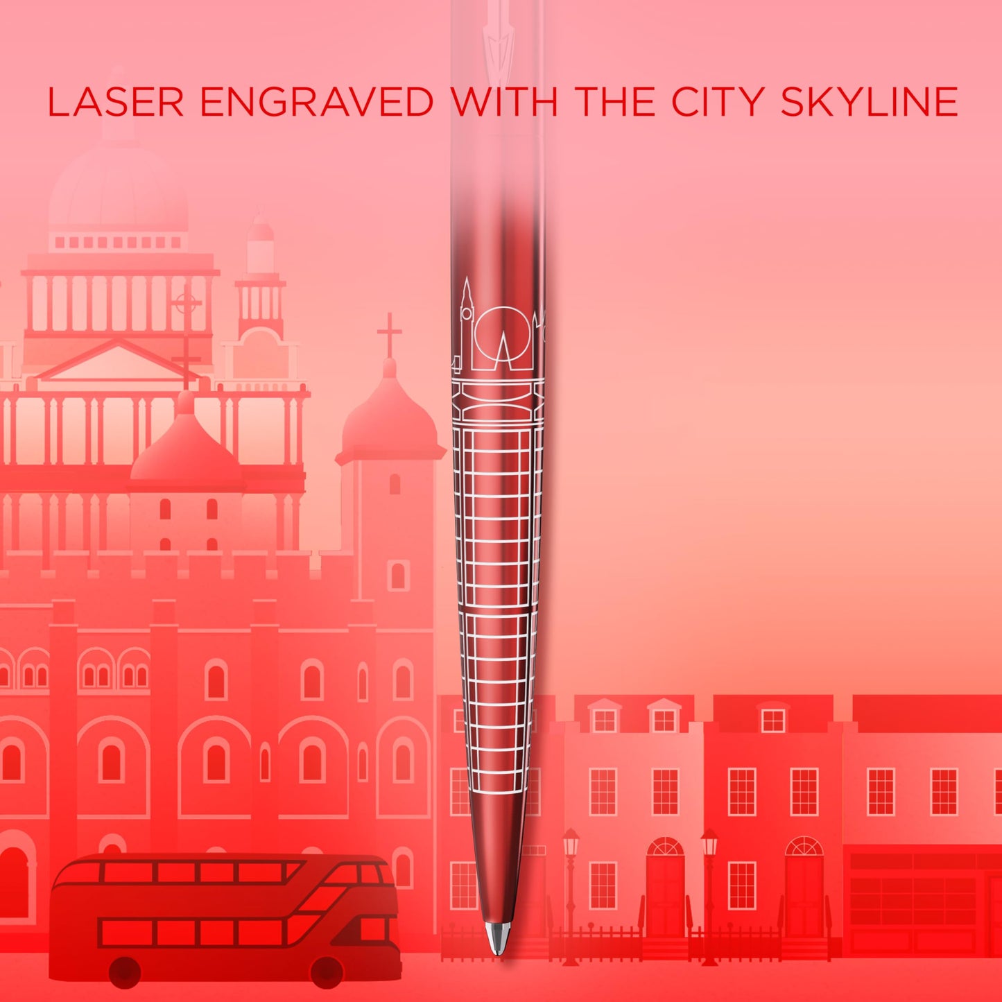 Parker Jotter Ballpoint Pen | Special Edition | London Red with Chrome Trim | Medium Point | Blue