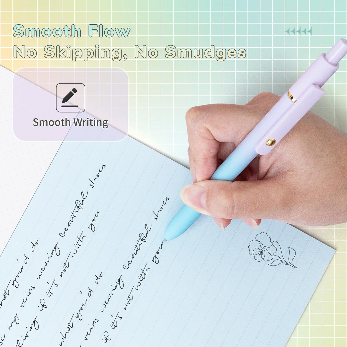 YOXMJDB Gel Pens, 12 Pcs Fine Point Smooth Writing Pens Cute Pens for Women, High-End Series 0.5mm