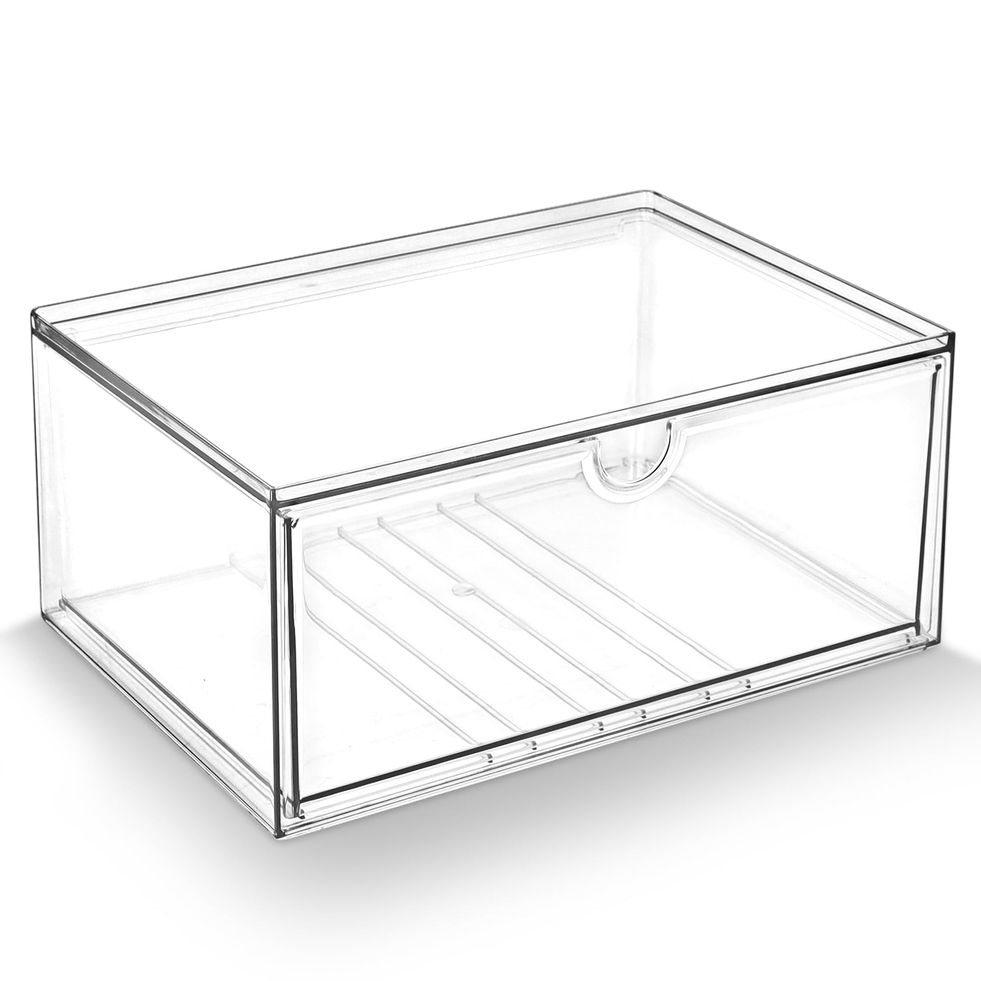 Prsildan Acrylic Makeup Organizer Stackable Clear Storage Drawers for Baby Bottles Desk Organizers