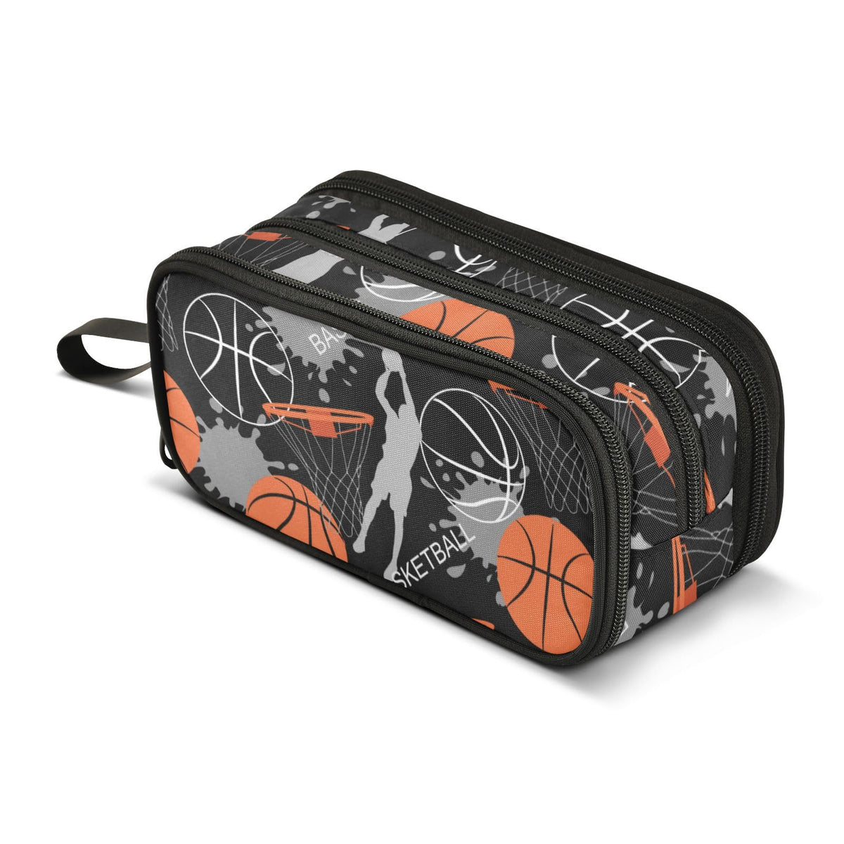 Sletend Pencil Case Basketball Sport 3 Compartments Pencil Pouch