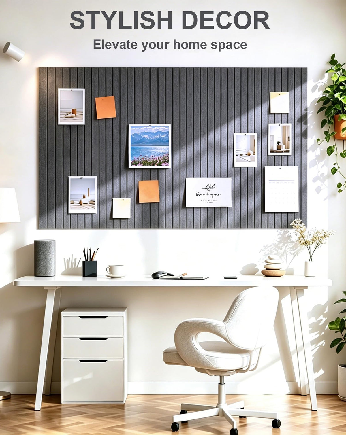 G Gamit 0.47" Thick Felt Pin Board 36"x24" Large Cork Board Alternative 6 Pack 11.81"x11.81"Felt