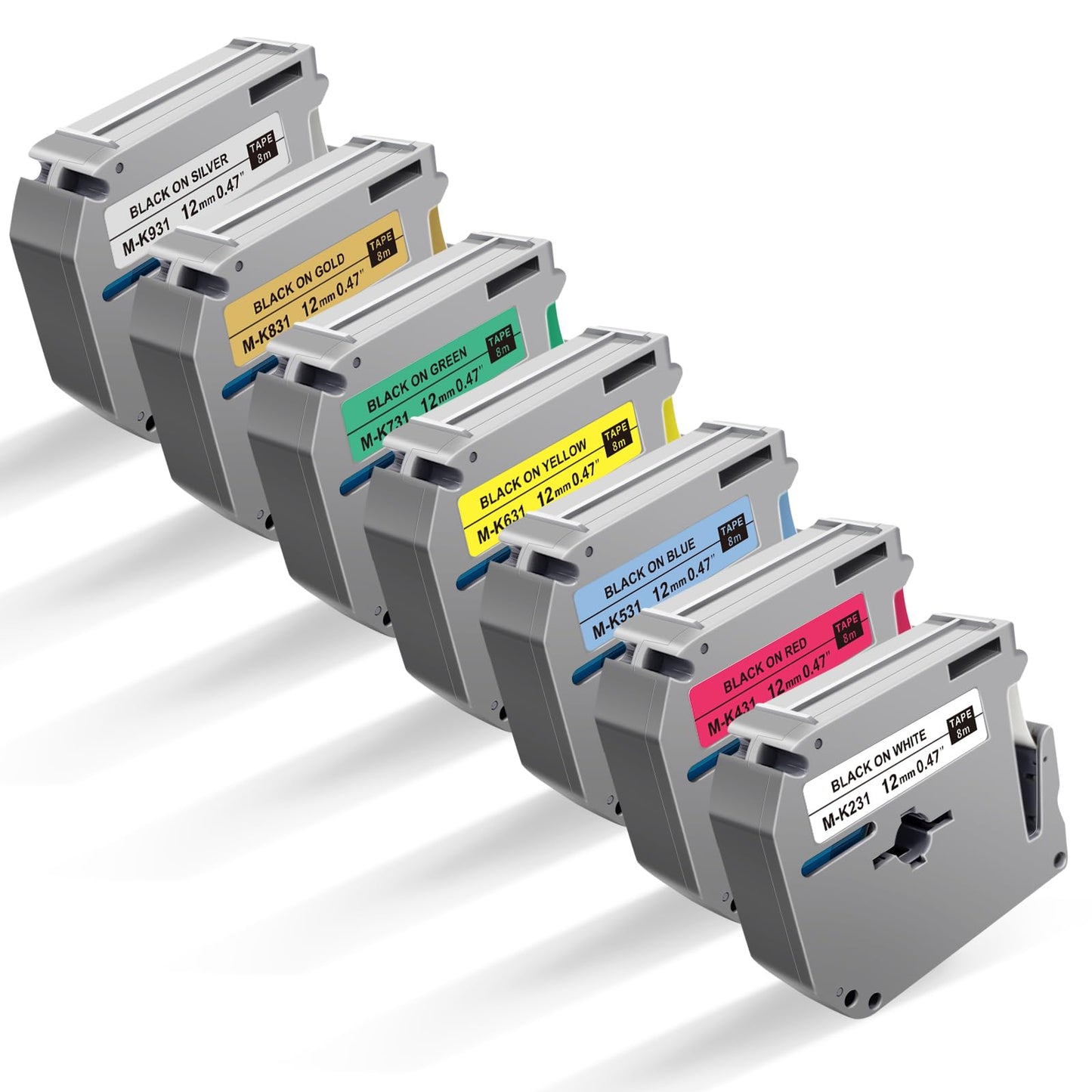 Colors M Tape Work for PT-70BM PT-M95 Replace with Brother P Touch M Tape