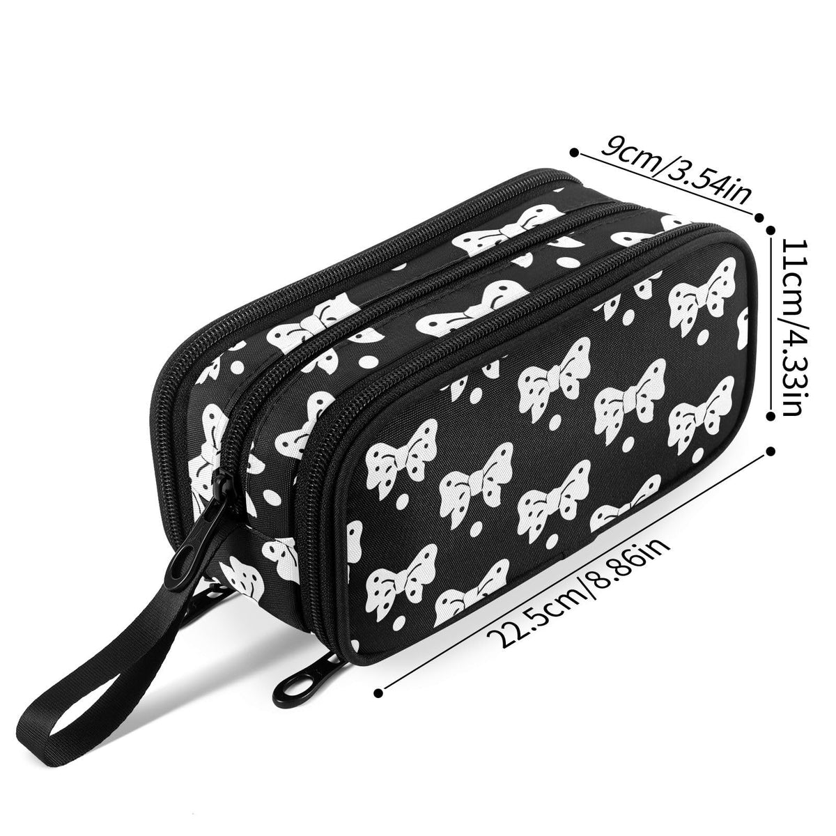 Fustylead Bows Large Pencil Case, Minimalist Portable Stationery Bag Cosmetics Bag with Handle for