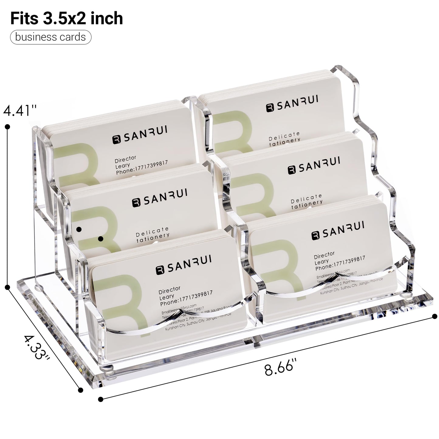 YUXUN Acrylic Business Card Holder Desk, Business Card Display Stand