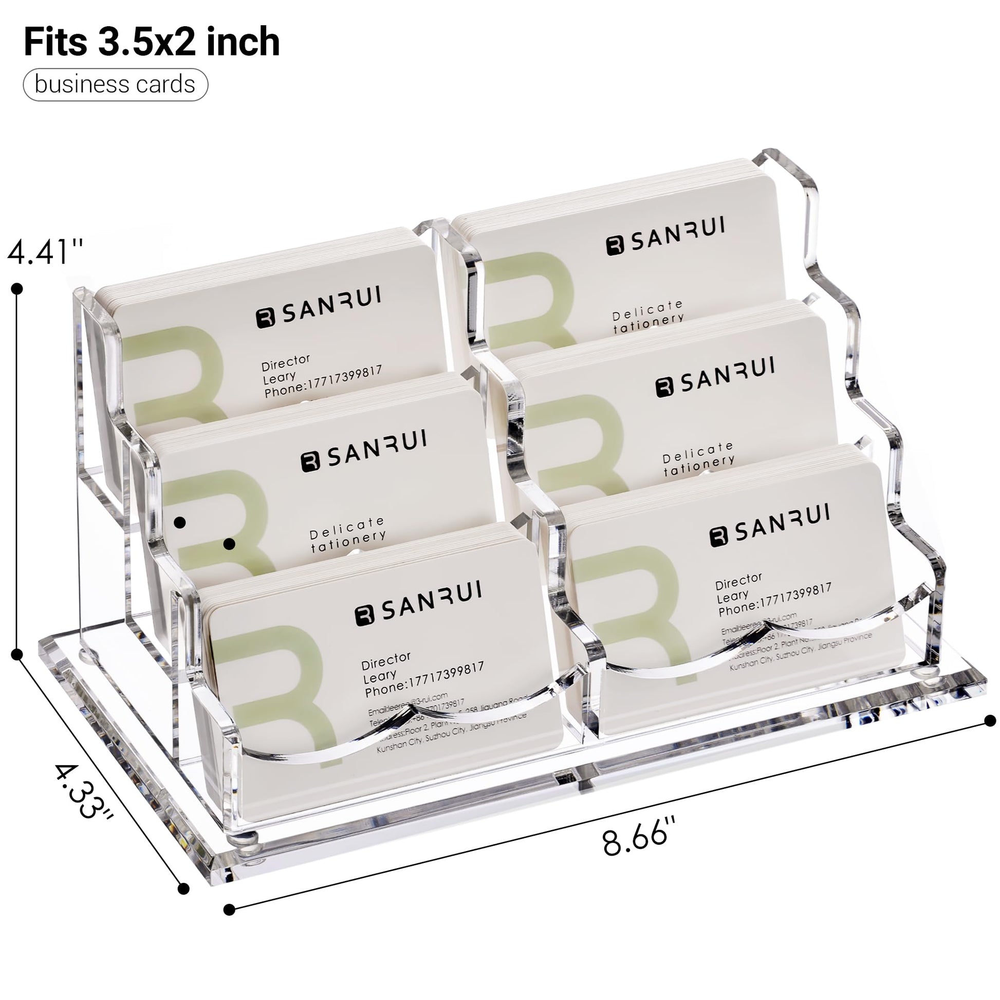YUXUN Acrylic Business Card Holder Desk, Business Card Display Stand