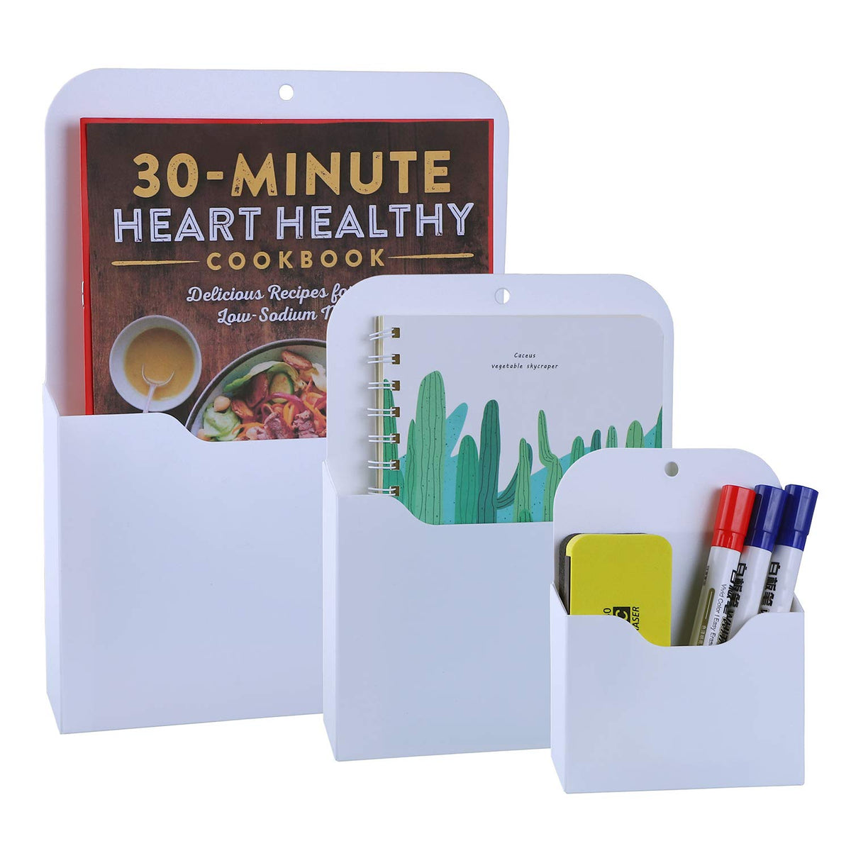 Antner 3 Pack Magnetic File Holder Magnetic Wall File Organizer Refrigerator Storage Pocket Mail