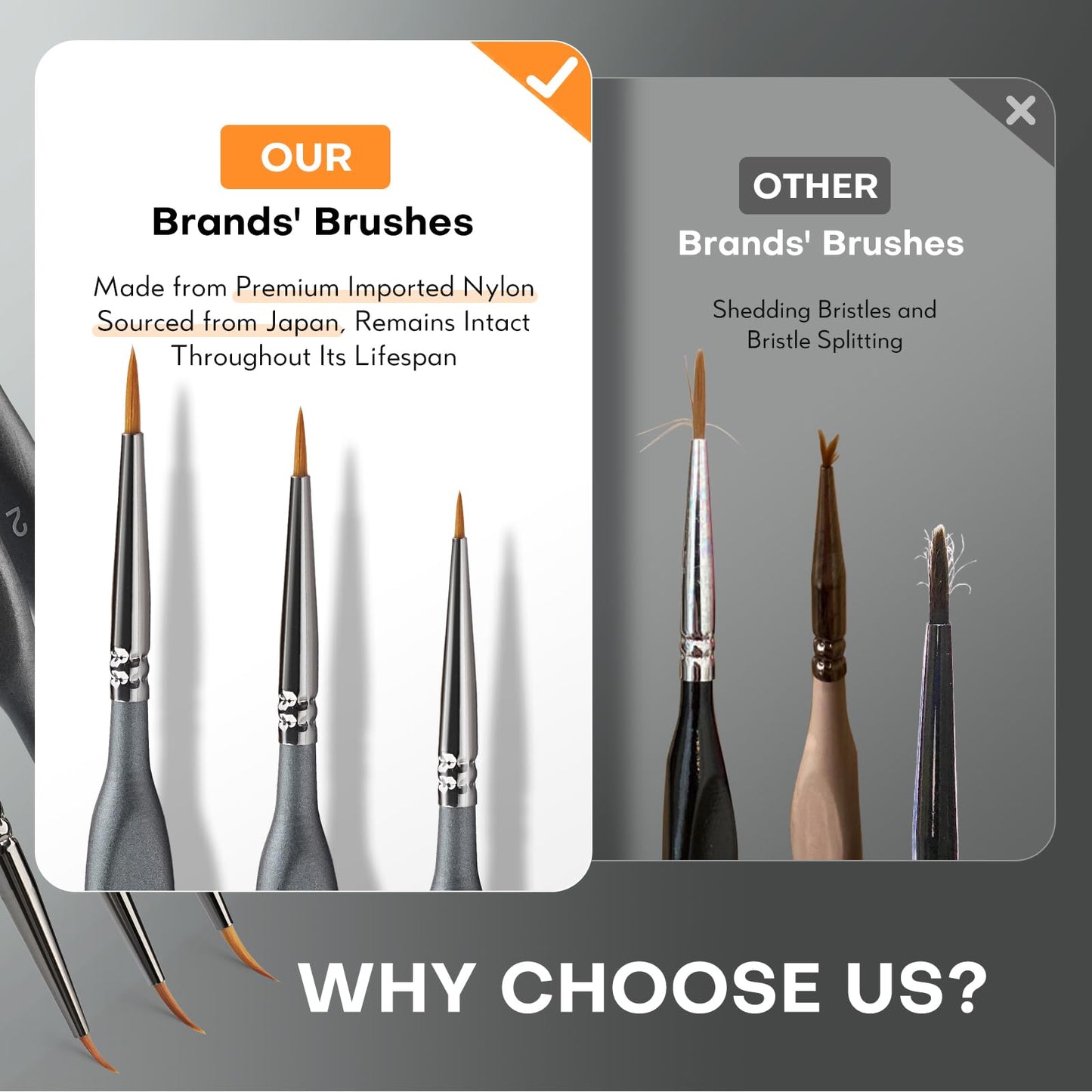 Golden Maple Miniature Paint Brushes Drybrush-10pcs Model Detail Paint Brush Set, Small Fine tip
