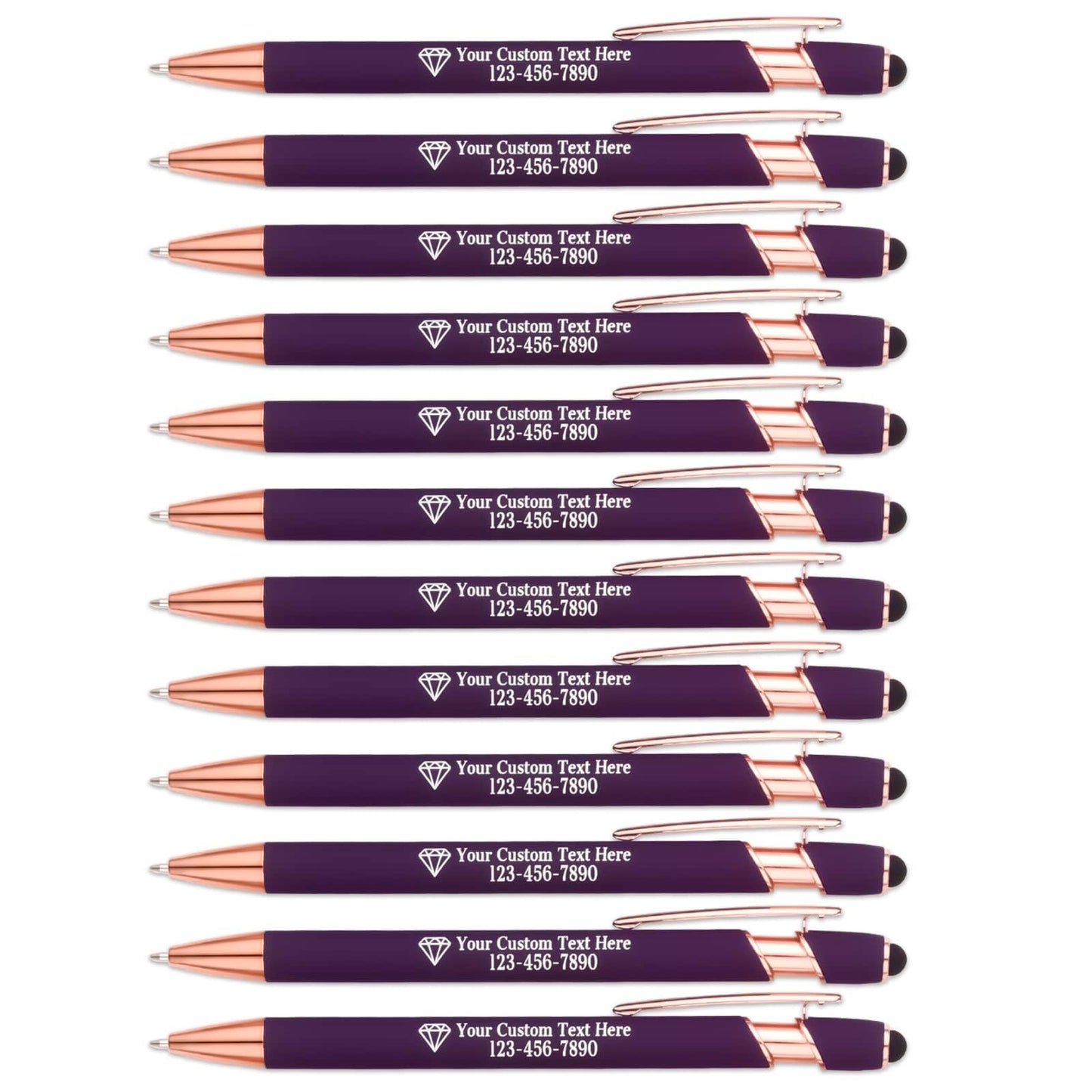 NGTSFLY 12 pcs Personalized Pens with Name or Logo Black Ink Custom Ballpoint Pen with Free