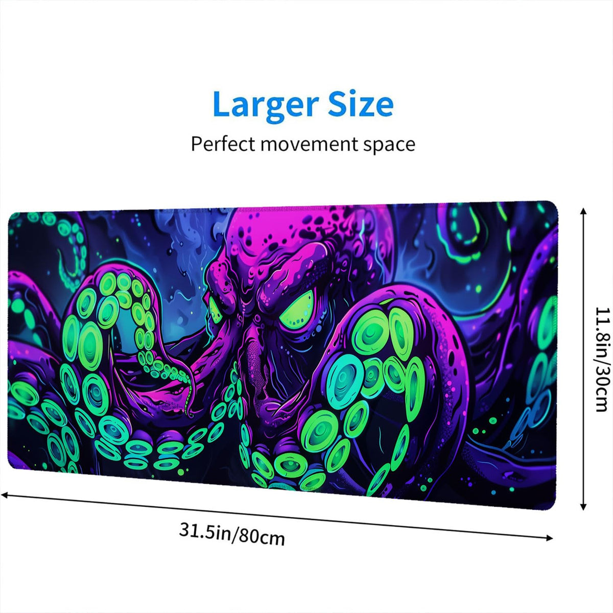 Octopus Desk Mat Gaming Mouse Pad Neon Cthulhu Monster Cool XL Mouse Pad Large Mousepad Extended
