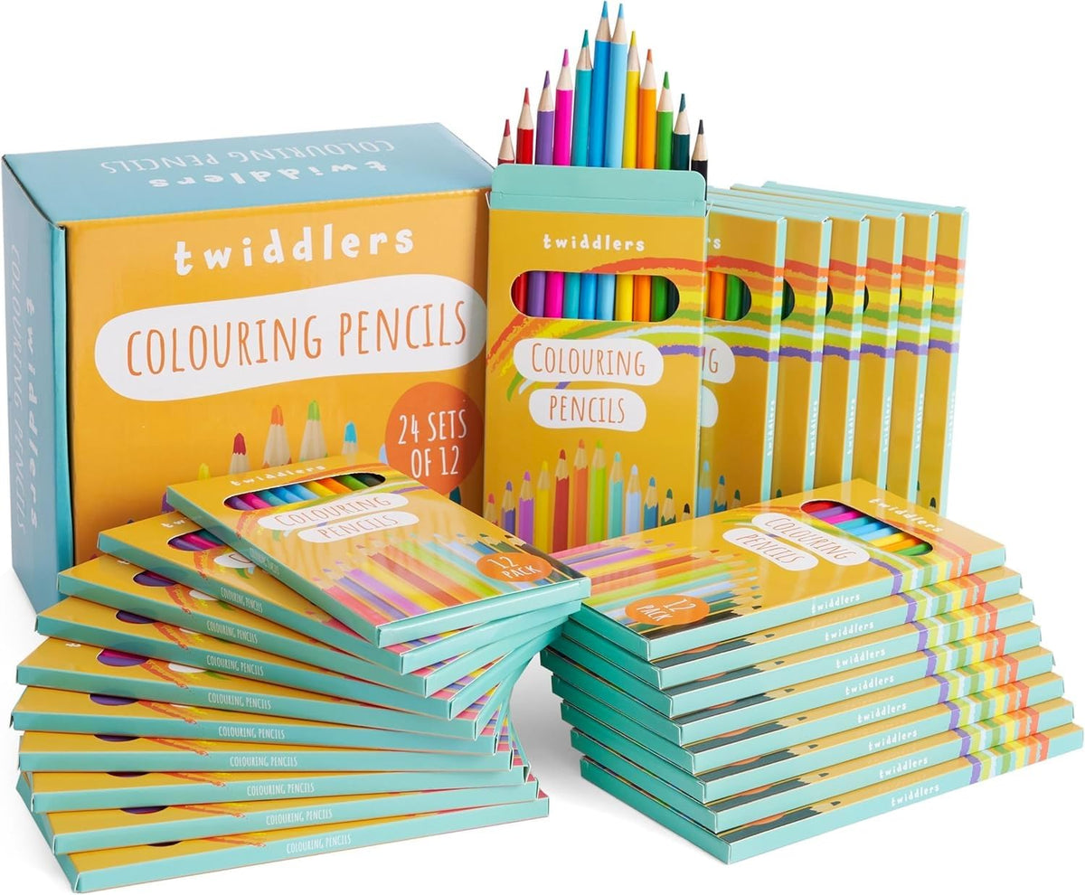 THE TWIDDLERS 24 Packs of Colored Pencils, 12 Pencils Per Box, 288 Bulk coloring pencils - 7"