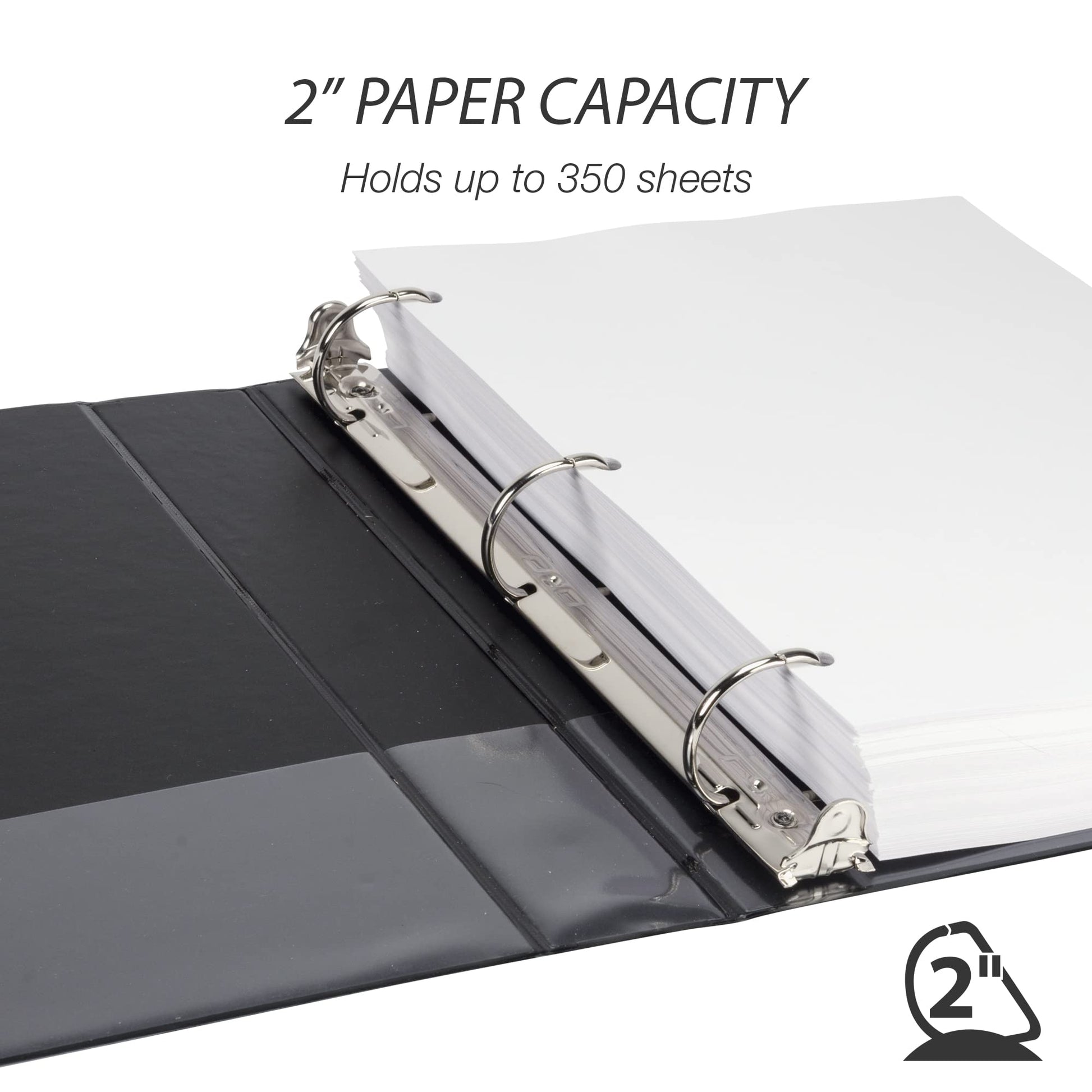 Samsill Durable 2 inch 3 Ring Binder, D Ring Binder, 100% Recycled Chipboard, Basic Assortment, 4