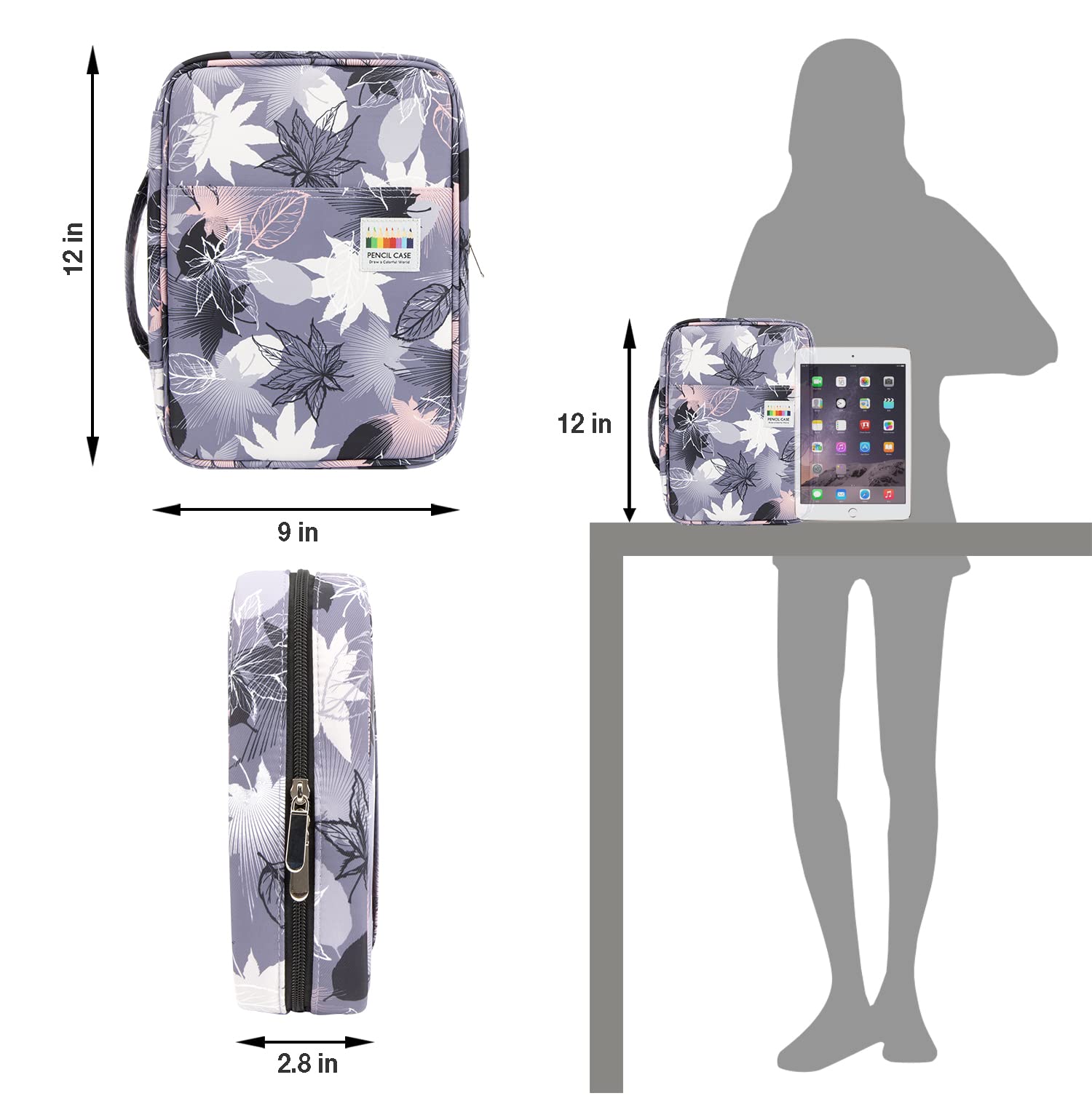 YOUSHARES Big Capacity Colored Pencil Case - 220 Slots large Pen Case Organizer with Multilayer