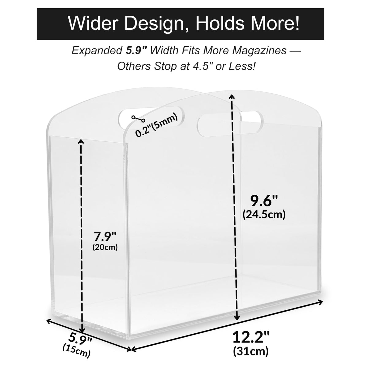 Meicloud Magazine Rack - Clear Acrylic Magazine Holder, Acrylic Newspaper Stand Organizer with