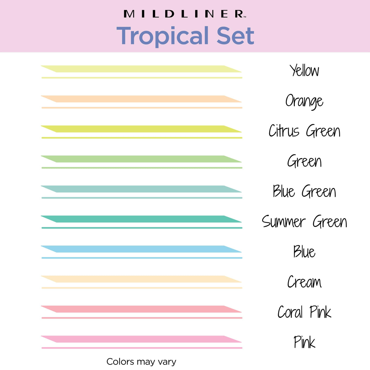 Zebra Pen MILDLINER Highlighter, Tropical Bisque Colors, Dual Tip, 10-Pack