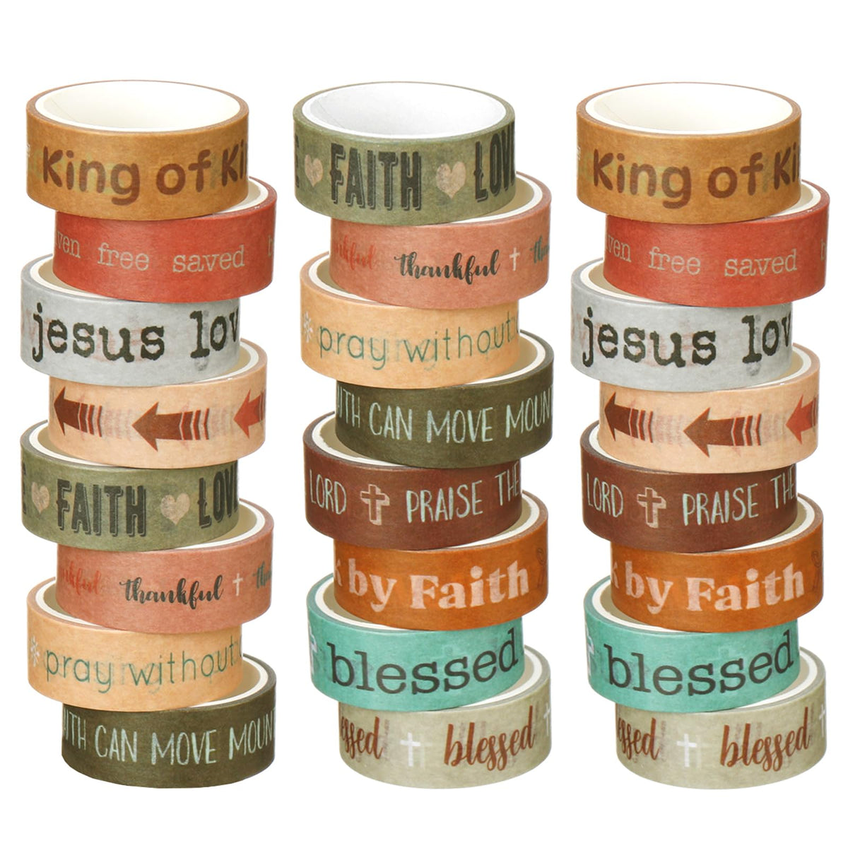 Janlaugh 24 Rolls Back to School Washi Tape Christian Scripture Bible