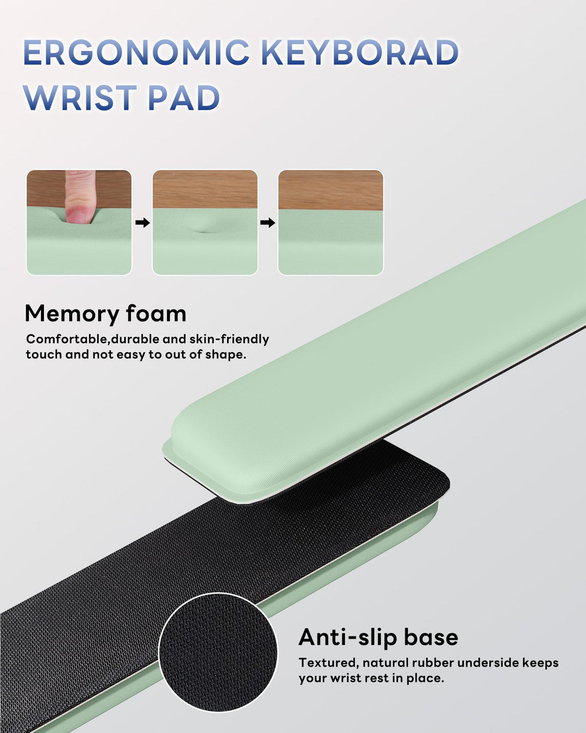 Laborio Computer Keyboard Wrist Rest, Keyboard Riser Stand for Desktop