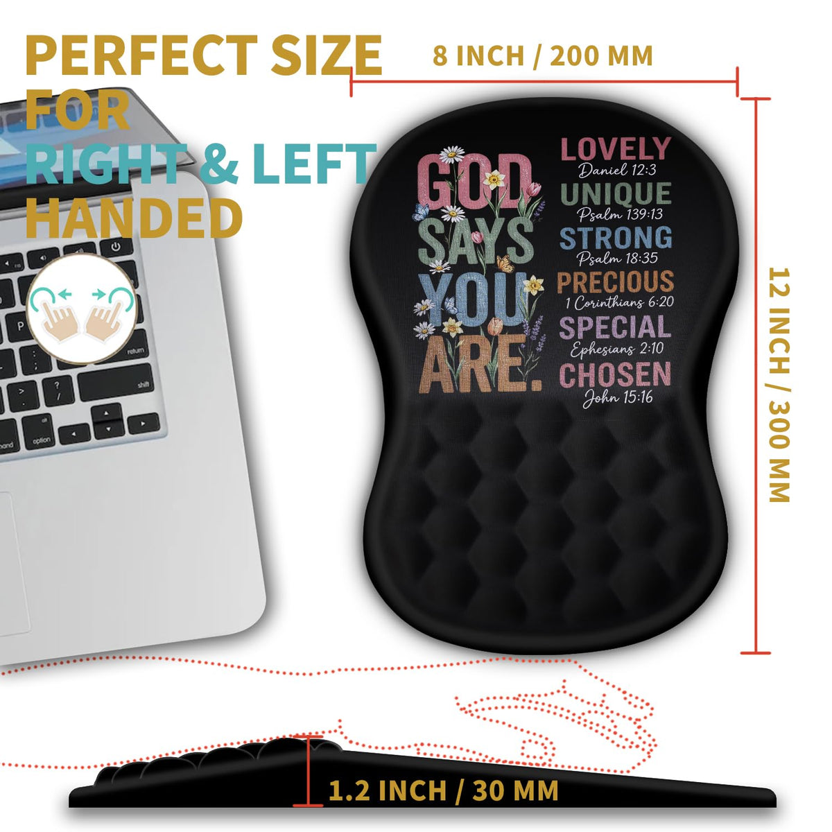 Hokafenle Ergonomic Mouse Pad Wrist Support with Massage Design, Wrist Rest Pain Relief Mousepad