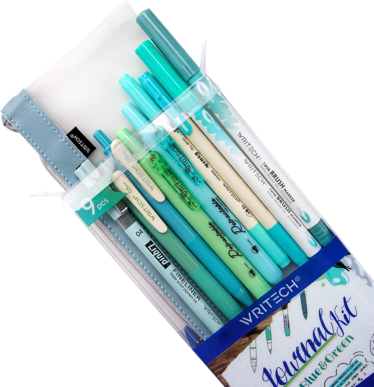WRITECH Journaling Kit, Gel Ink Pens/Retractable Highlighters/Dual Tip Brush Pens/Fineliner Pens