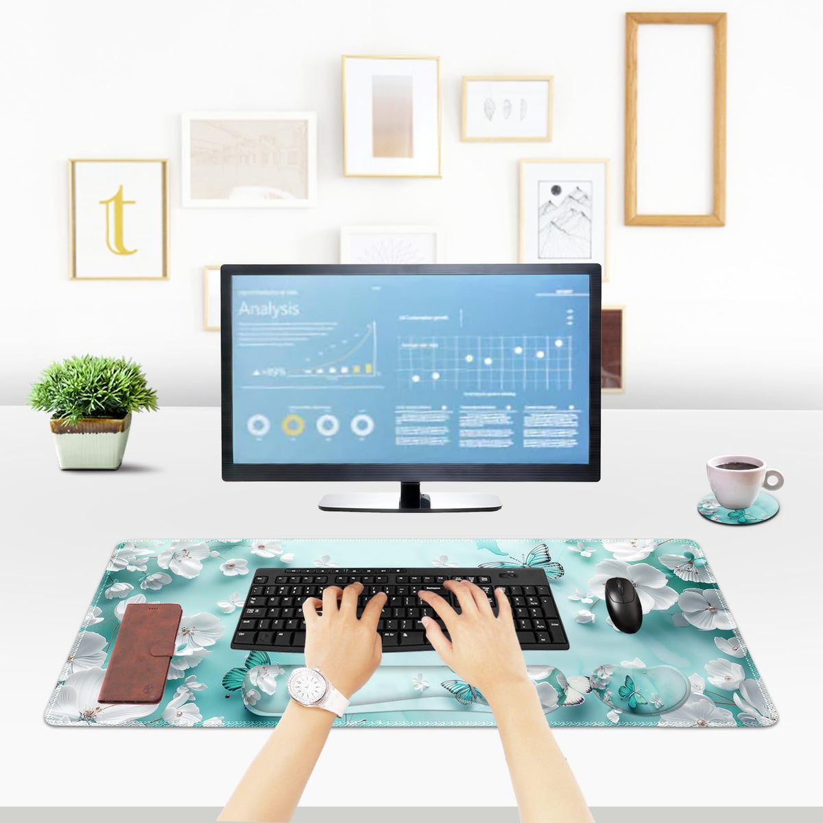 ToLuLu Large Mouse Pad Desk Pad, Wrist Rest Desk Mat for Keyboard and Mouse