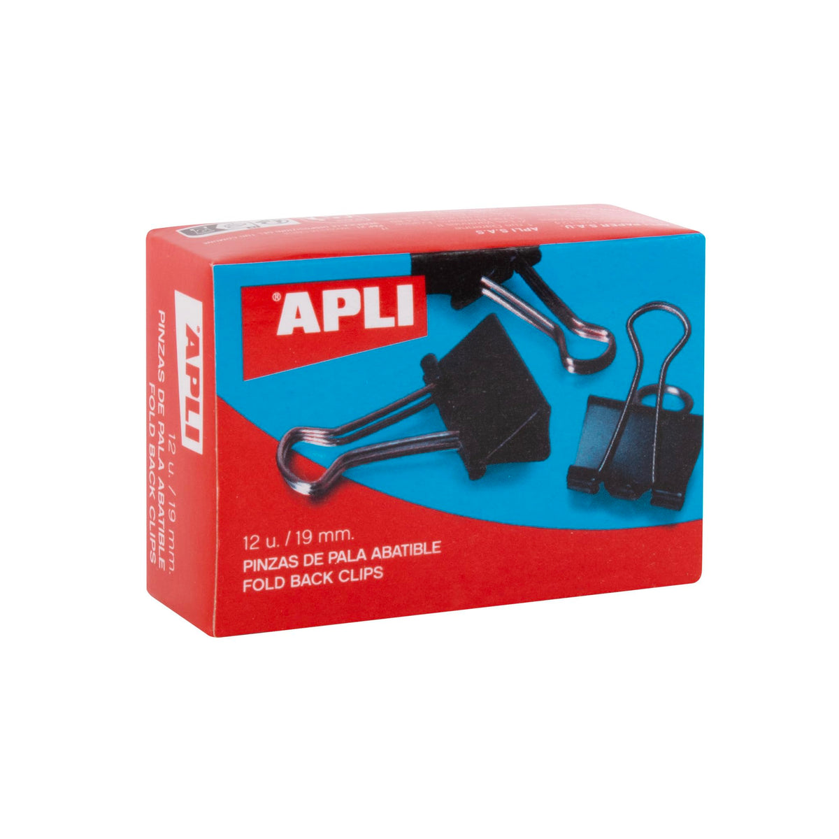 Box of 12 Binder Clips 19 mm