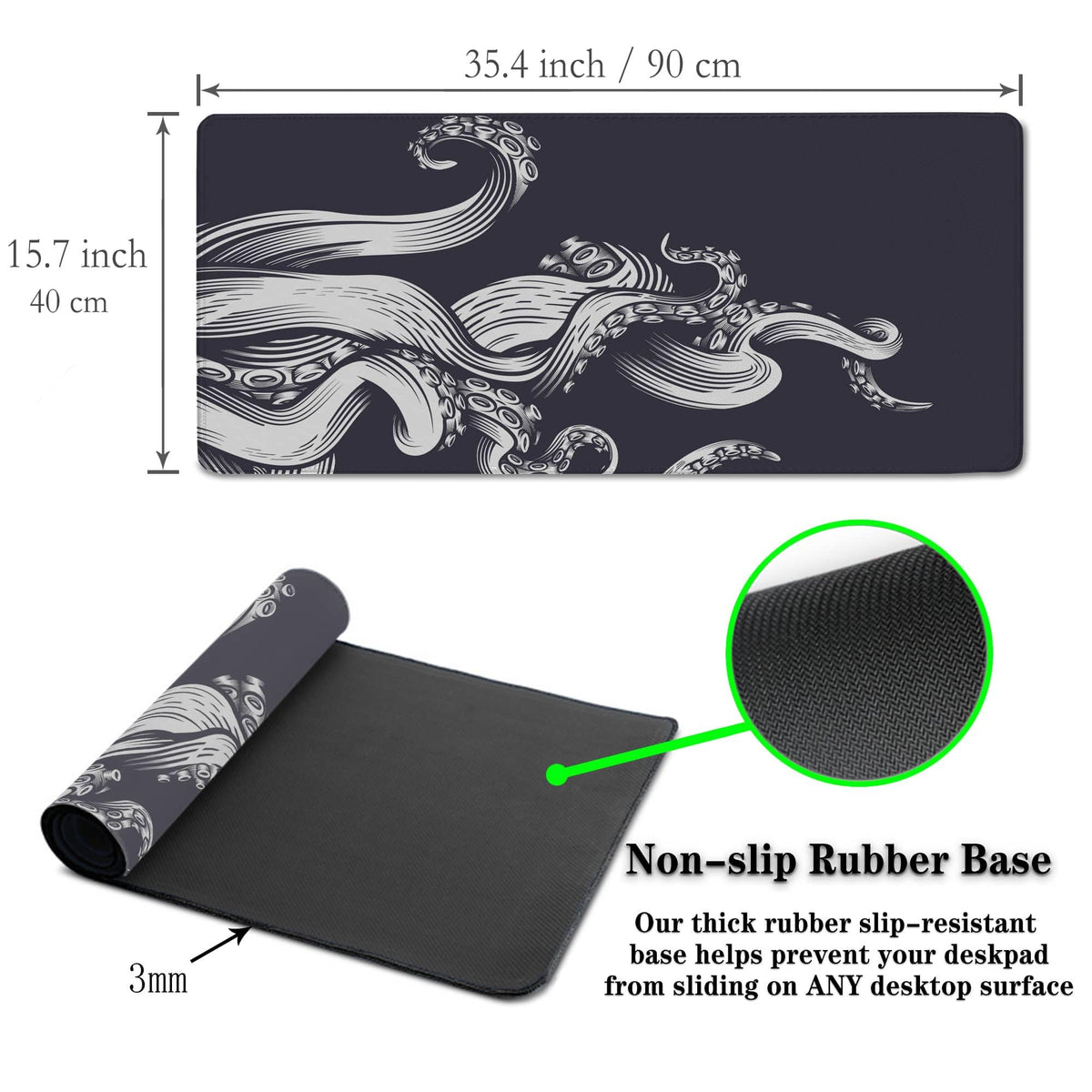 Samgula Game Mat Black Gaming Mouse Pad Extra Large Mouse Pads Computer Desk Accessories for Men