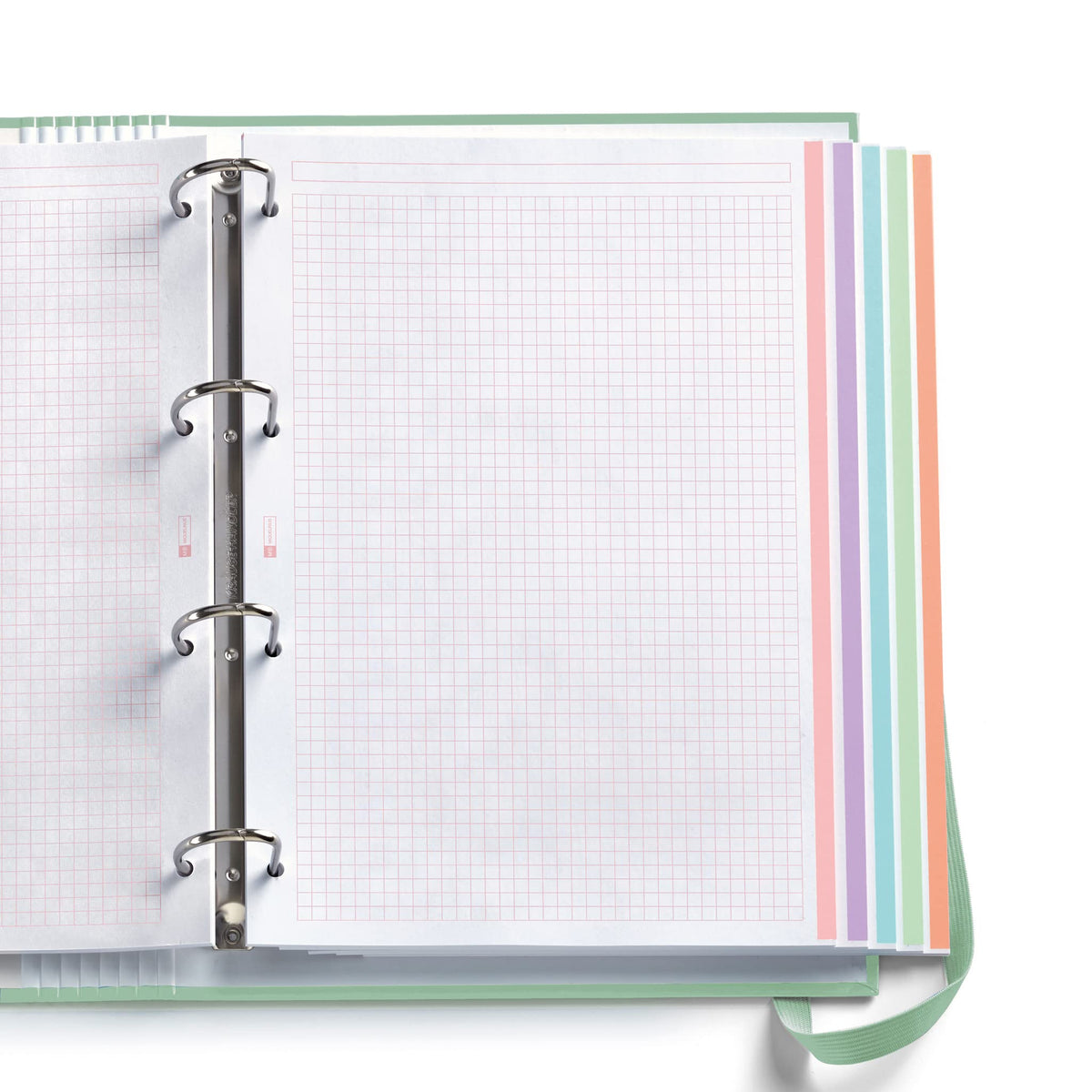 Miquelrius - A4 4 Ring Binder + Refill 100 A4 Sheets, Small Squares 5 mm, Paper 90 g/m², Rubber