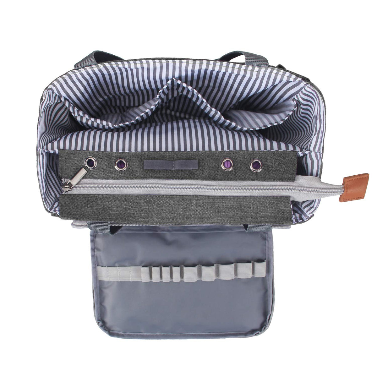Luxja Crochet Yarn Storage Tote Bag, Gray