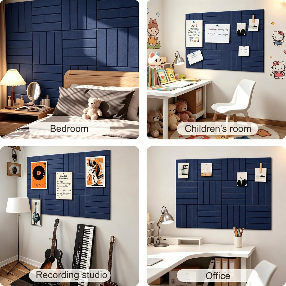 G Gamit 0.47" Thick Felt Wall Tiles 48"x36" Cork Board Alternative 12 Pack 11.81"x11.81"Felt