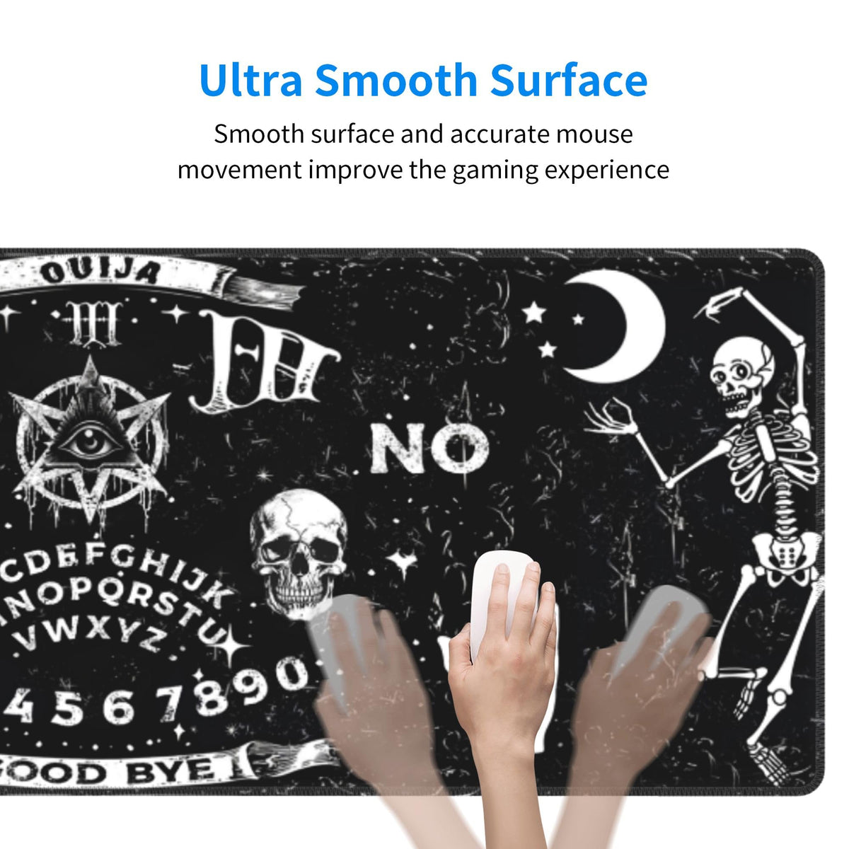 Gothic Skull Mouse Pad Extended Large Gaming Mouse Pad XL Stitched Edges for Gamer Home Office 31.5