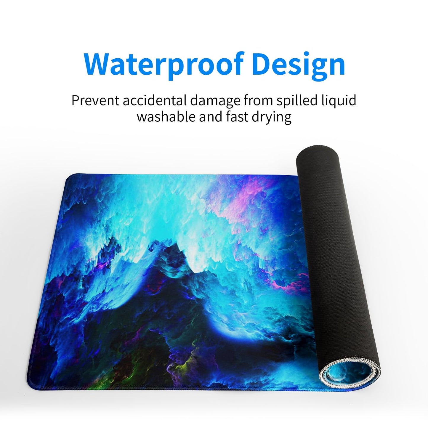 Dazzling Galaxy Gaming Mouse Pad 27.6x11.8 Inch Blue Purple Galaxy Nebula Universe Space Large