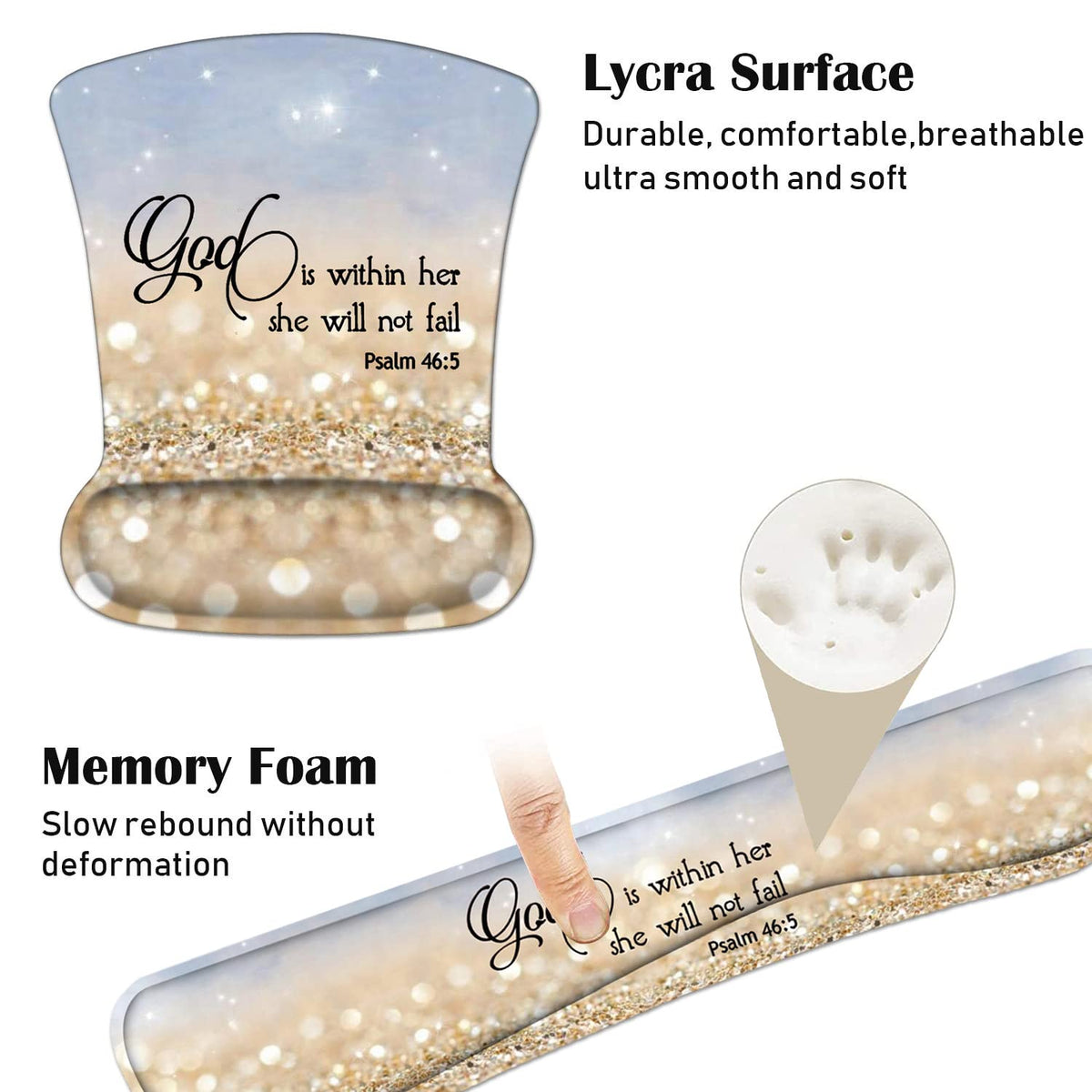 Keyboard Wrist Rest and Mouse Pad Wrist Support Set with Cute Coasters, Non-Slip PU Base Ergonomic