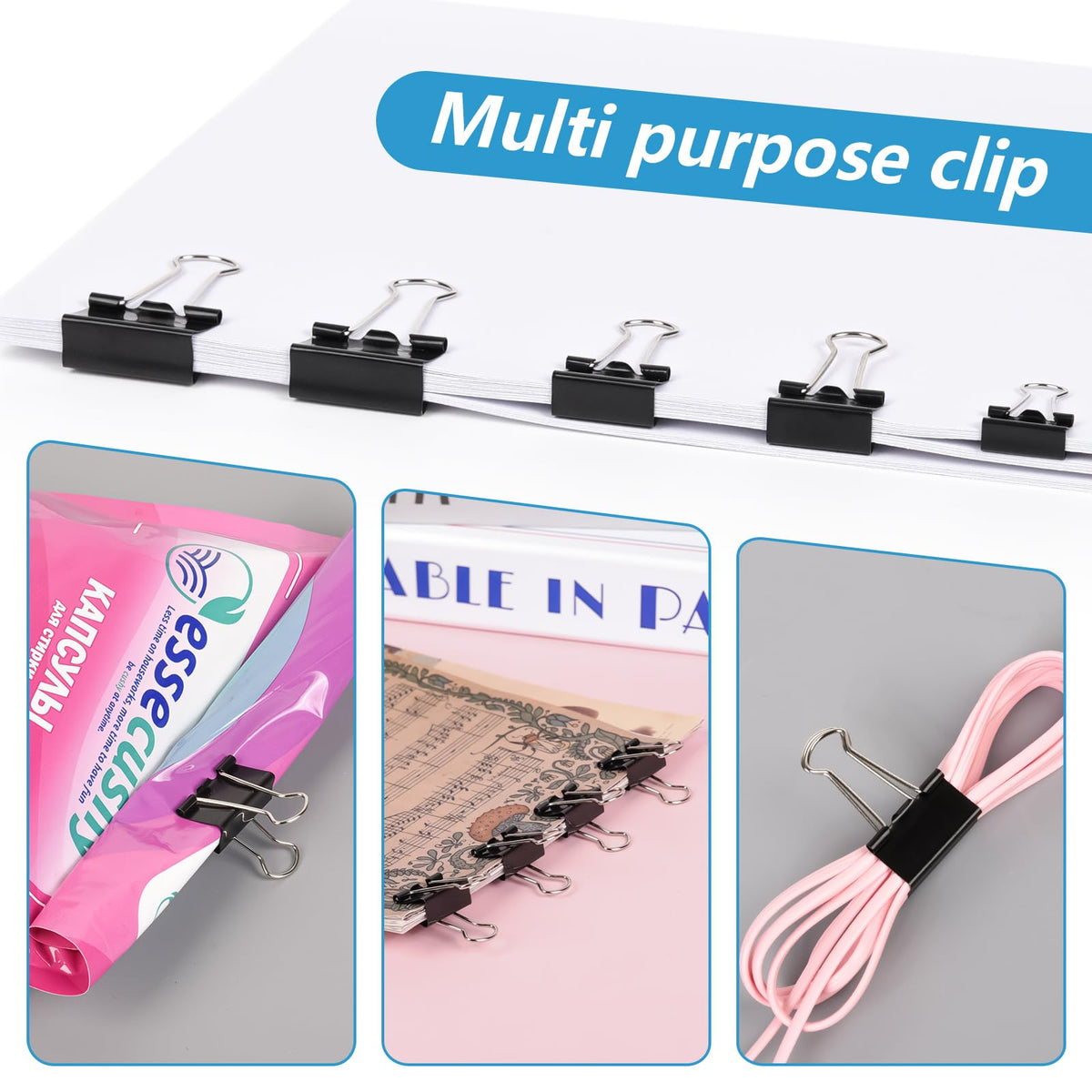 500PCS Paper Clips and Binder Clips Assorted Sizes