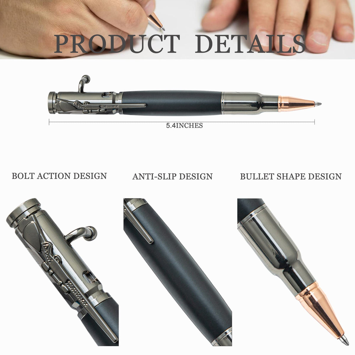Blireana Personalized Bolt Action Pen Gift Set,Free Engraved Metal Ballpoint Pen with 2