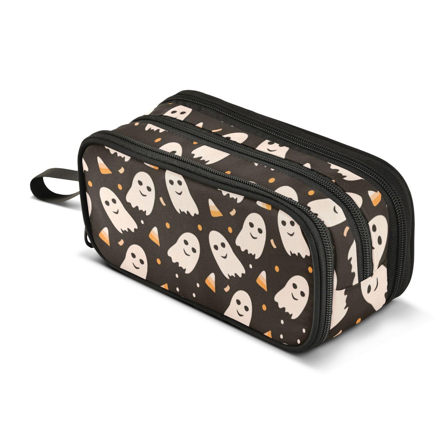 Sletend Pencil Case Halloween Ghost 3 Compartments Pencil Pouch
