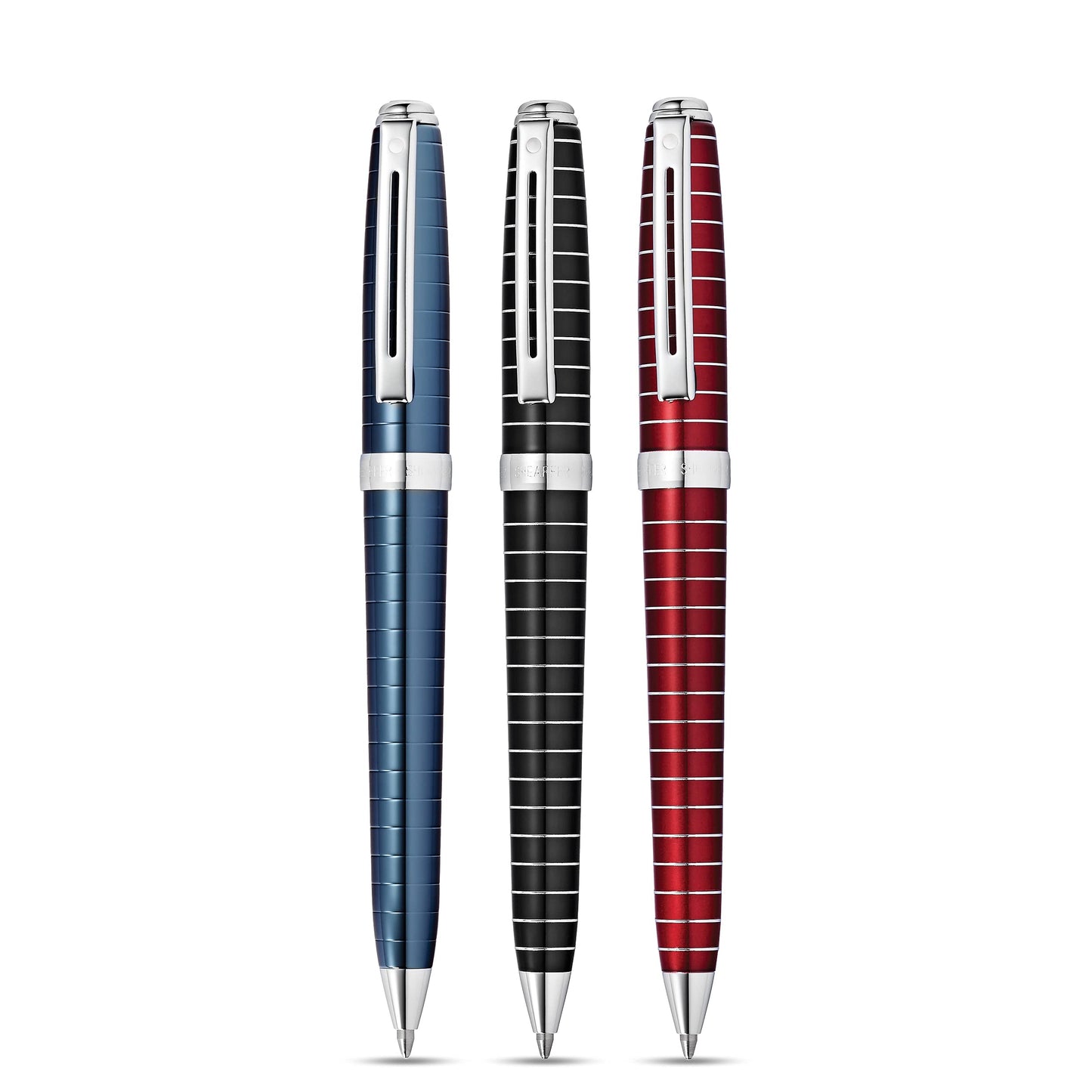 Sheaffer Prelude Black Lacquer w/Horizontal Line Engraving Ballpoint Pen