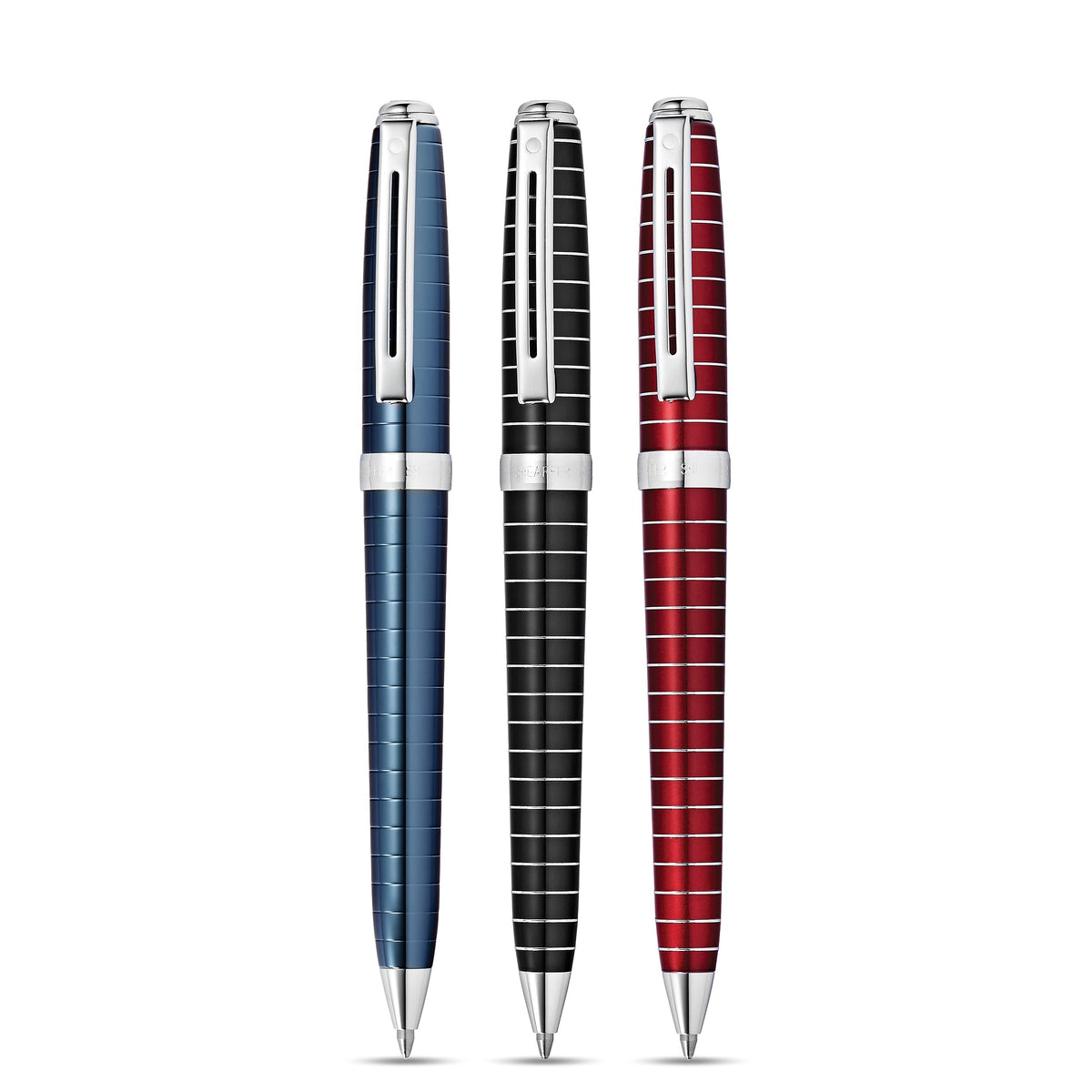 Sheaffer Prelude Black Lacquer w/Horizontal Line Engraving Ballpoint Pen