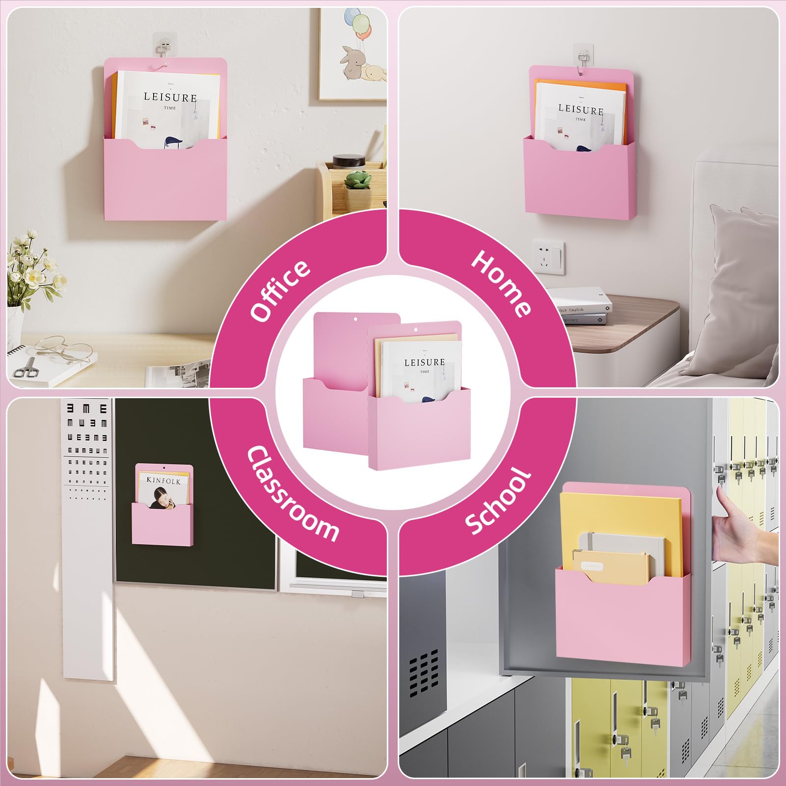 Marbrasse Magnetic File Holder - Magnetic Paper Holder, Pocket Organizer Office Supplies Storage